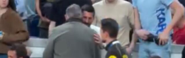 Miško Ražnatović prišao i pozdravio Novaka Đokovića i Luku Dončića, gledaju zajedno Zvezdu u Madridu