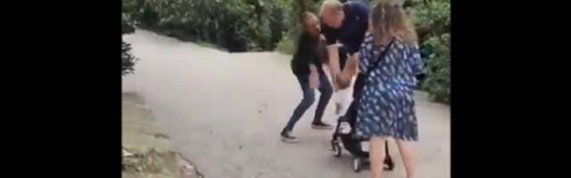 Čovek prišao porodici i ošamario devojčicu (1) (VIDEO)