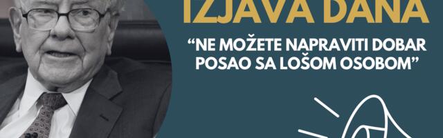 IZJAVA DANA: „Ne možete napraviti dobar posao sa lošom osobom“