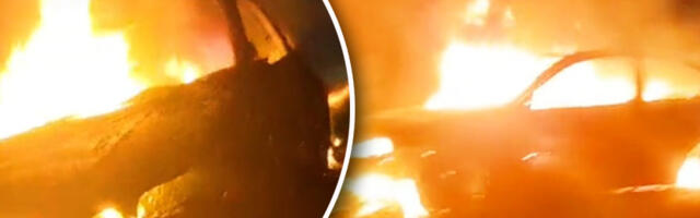 Drama na Čukarici: Maskirani piroman zapalio "audi", požar se proširio na džip, sve se vidi na SNIMKU