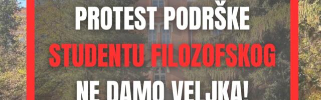 Sutra hitan protest podrške studentu Filozofskog