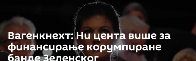 Вагенкнехт: Ни цента више за финансирање корумпиране банде Зеленског