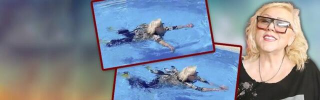 Haos kod Jovane Jeremić! Zorica Marković uskočila u bazen i zaplivala potpuno obučena (VIDEO)