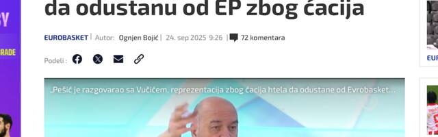 Vujošević: Košarkaši Srbije hteli da odustanu od EP zbog ćacija