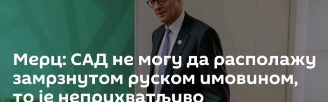Мерц: САД не могу да располажу замрзнутом руском имовином, то је неприхватљиво