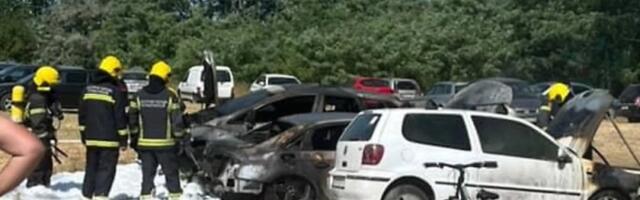Izgorela tri automobila: Vatrena stihija na Peskari - Automobili planuli usred popodneva (FOTO/VIDEO)
