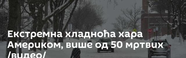 Екстремна хладноћа хара Америком, више од 50 мртвих /видео/