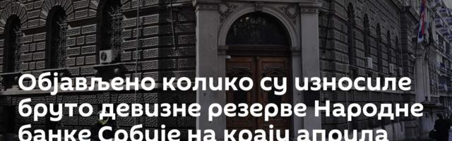 Објављено колико су износиле бруто девизне резерве Народне банке Србије на крају априла