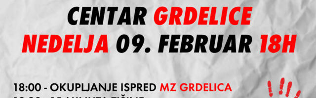 U nedelju protest u Grdelici