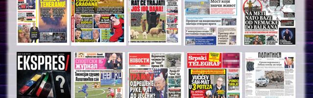 NASLOVNE STRANE SUTRAŠNJIH NOVINA: Prelistavanje štampe za petak, 6. mart 2026. godine