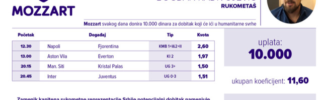 Briljantni Bogdan Radivojević marginu MOZZART plemenitosti podigao do cifre od 18.053.694 doniranih dinara