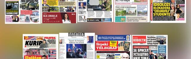 NASLOVNE STRANE SUTRAŠNJIH NOVINA: Prelistavanje štampe za ponedeljak, 6. jul 2026. godine
