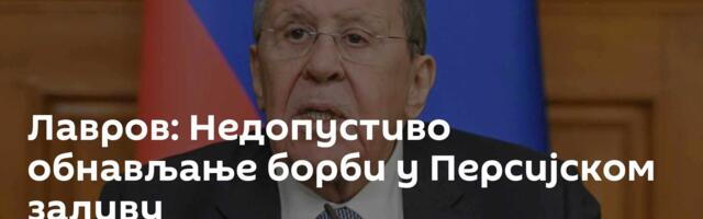 Лавров: Недопустиво обнављање борби у Персијском заливу