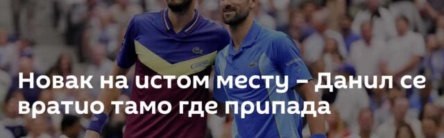 Новак на истом месту – Данил се вратио тамо где припада