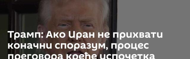 Трамп: Ако Иран не прихвати коначни споразум, процес преговора креће испочетка