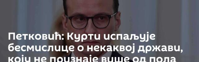 Петковић: Курти испаљује бесмислице о некаквој држави, коју не признаје више од пола света