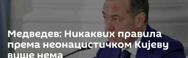 Медведев: Никаквих правила према неонацистичком Кијеву више нема