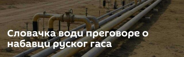 Словачка води преговоре о набавци руског гаса