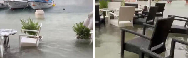 DRAMA NA JADRANU! More se izlilo preko rive, poplavljeni restorani i kafići na Hvaru, jak vetar obustavio brojne brodske linije (VIDEO)