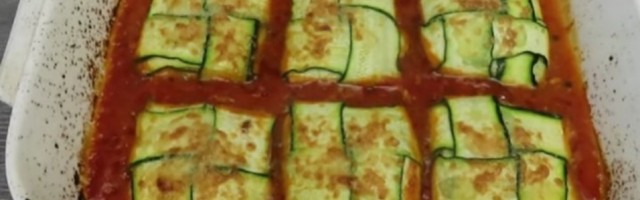 Paketići od tikvica punjeni sirom i šunkom