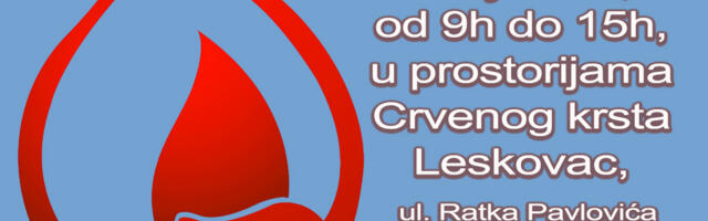 Sutra akcija dobrovoljnog davanja krvi u Leskovcu