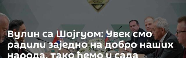 Вулин са Шојгуом: Увек смо радили заједно на добро наших народа, тако ћемо и сада