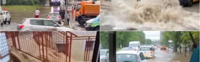 POTPUNI POTOP NA ULICAMA BEOGRADA: Potoci liju ulicama, voda nosi automobile, sve stoji (VIDEO)
