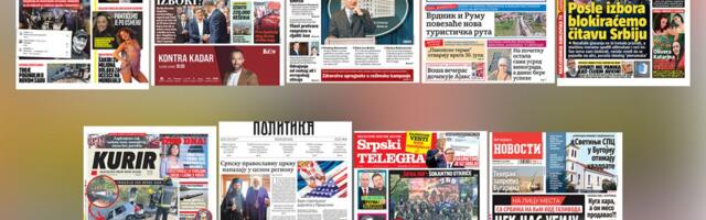 NASLOVNE STRANE SUTRAŠNJIH NOVINA: Prelistavanje štampe za četvrtak, 23. jul 2026. godine