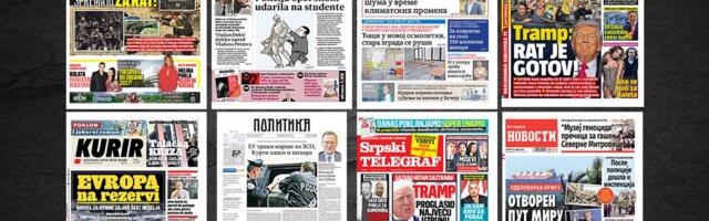 NASLOVNE STRANE SUTRAŠNJIH NOVINA: Prelistavanje štampe za subotu, 18. april 2026. godine