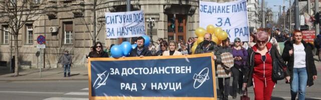 Protest naučnika, šetnja do Ministarstva prosvete