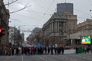 Протест Савеза еколошких организација, блокирана раскрсница Кнеза Милоша и Немањине
