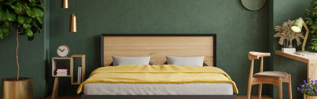 Dekoracija spavaće sobe zelenom bojom
