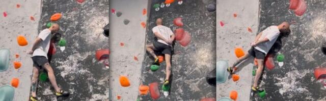 Penjanje po veštačkoj steni bez pomoći ruku (VIDEO)