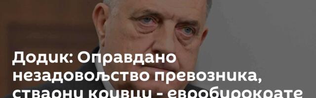 Додик: Оправдано незадовољство превозника, стварни кривци - евробирократе