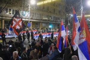 Одржан скуп "За одбрану КиМ" испред Председништва