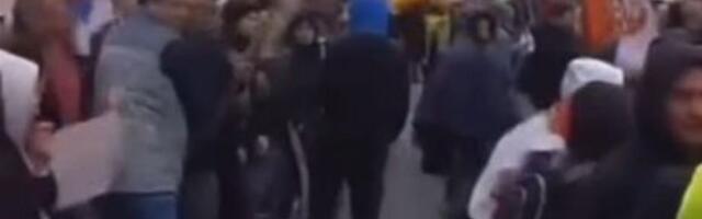 ZVICEROVA KUMA NA PROTESTU U BEOGRADU: On spremao atentat na Vučića, ona protestuje (FOTO)