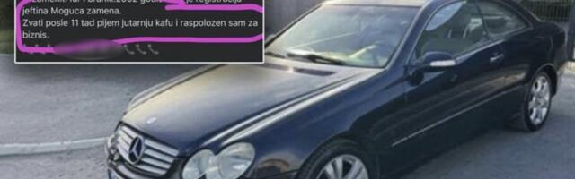 HIT OGLAS JEDNOG SRBINA, PRODAJE AUTO, ALI SAMO U VREME KADA PIJE KAFU!? Kaže da je tada raspoložen, sadržaj njegove "biznis" poruke najsmejao mnoge (Foto)