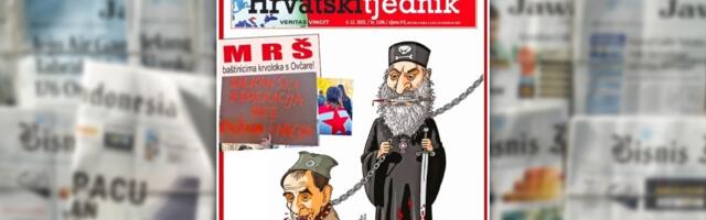 Jeziva naslovnica u Hrvatskoj na dan konferencije o Jasenovcu u Srbiji: Krvava i morbidna karikatura patrijarha SPC