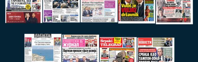 NASLOVNE STRANE SUTRAŠNJIH NOVINA: Prelistavanje štampe za četvrtak, 16. april 2026. godine