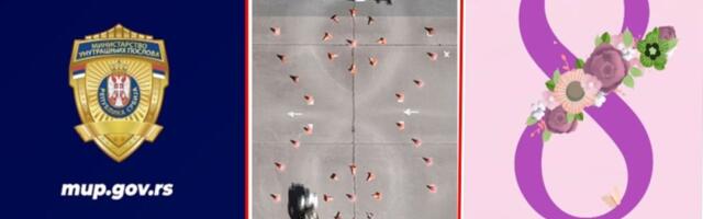 Motori, čunjevi i uniforma! Ovako su pripadnici MUP čestitali lepšem polu 8. mart (VIDEO)