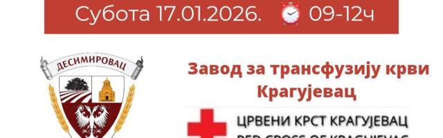 Dobrovoljno doniraj krv u subotu u Desimirovcu