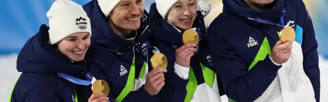 SLOVENIJA U  TRANSU: Domen Prevc predvodio mešovitu ekipu do zlata u ski skokovima na Zimskim olimpijskim igrama