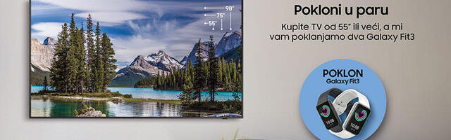 Uz kupovinu odabranih Samsung vrhunskih TV uređaja dobijate  dve Galaxy Fit3 narukvice