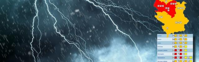 Vreme je vrlo opasno, upaljen crveni meteoalarm! RHMZ upozorava: Ova tri dela zemlje na udaru nove oluje