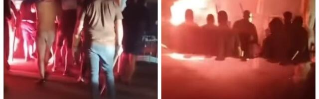 Maskirani huligani DEMOLIRALI lokal i NAPALI GOSTE: Napravili haos, buknuo i požar (VIDEO)