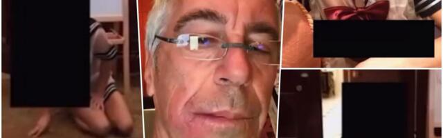 HOROR SNIMCI DECE IZ EPSTAJNOVOG TELEFONA: Devojčica u prekratkoj suknji kleči na podu, druga se krije iza vrata, a detalj na krevetu je najmorbidniji (VIDEO)