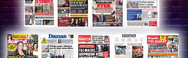 NASLOVNE STRANE SUTRAŠNJIH NOVINA: Prelistavanje štampe za SREDU, 1. april 2026. godine