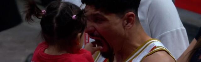 Preslatka scena iz Arene: Mateus sa ćerkom na simpatičan način proslavio koš Zvezde /VIDEO/