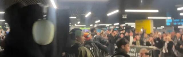 Ludnica na aerodromu! Navijači Partizana u tri ujutru priredili neverovatan doček za svoje junake! (VIDEO)