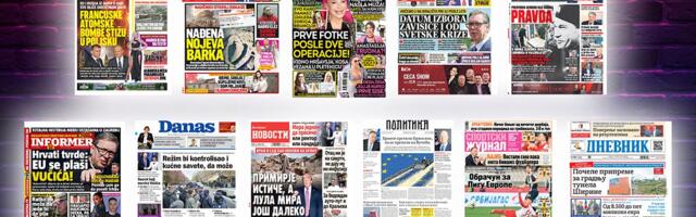 NASLOVNE STRANE SUTRAŠNJIH NOVINA: Prelistavanje štampe za sredu, 22. april 2026. godine